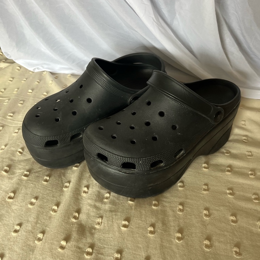 Black Platform Clogs - image 2